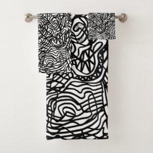 Motif Abstrait de lignes noir et blanc