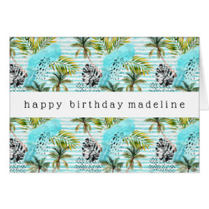 Motif abstrait de palmier d'aquarelle