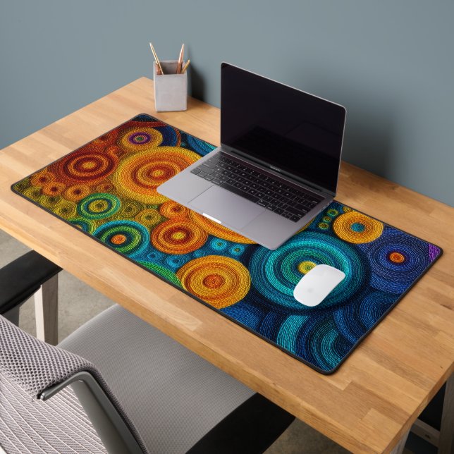Motif Abstrait de Spirale Colorée Tourbillon Géomé (Bureau 2)