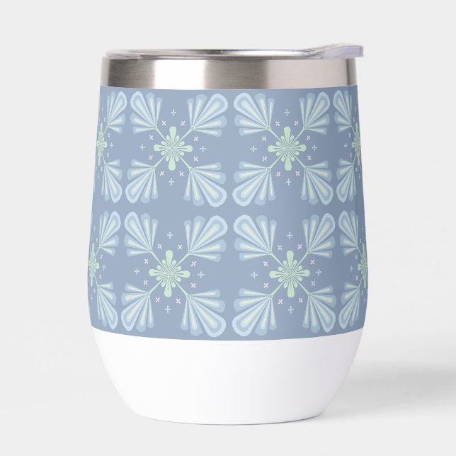 Motif Abstrait Floral Bleu (Gauche)