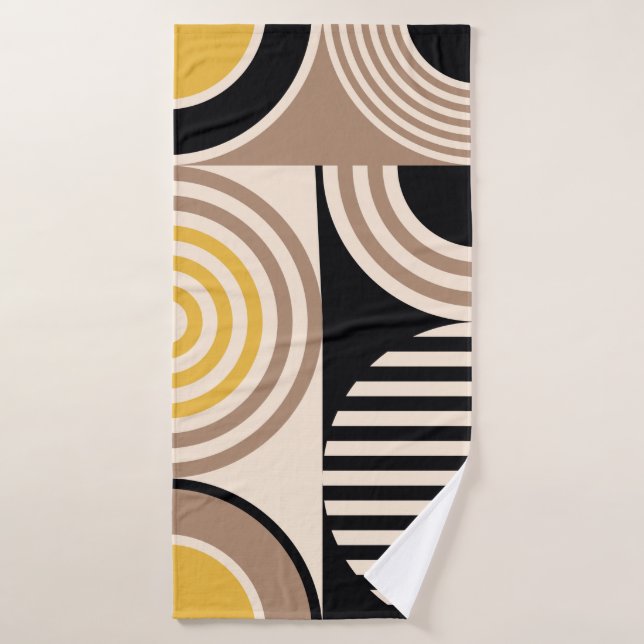 Motif abstrait géométrique moderne. Conception vin (Serviette de bain)