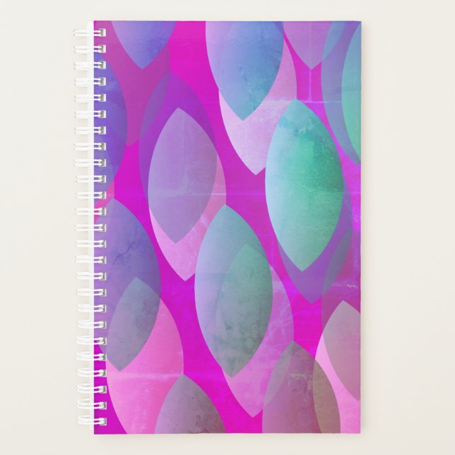 Motif Abstrait moderne | Magenta Purple Rose Turqu (Devant)