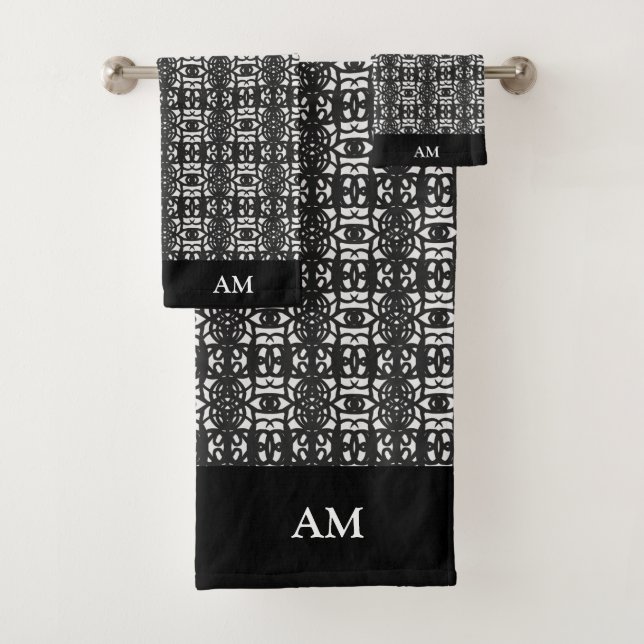 Motif abstrait moderne noir et blanc (En situation)