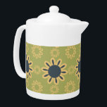 Motif Abstrait noir et jaune rétro<br><div class="desc">Unique et intéressant est ce qui vient à l'esprit quand vous regardez ces fleurs abstraites rétro noir et jaune sur un arrière - plan vert répétant motif. Oh si minimaliste mais étonnant vient à l'esprit aussi. Ce motif floral abstrait classique se traduit parfaitement à la fois par des objets de...</div>