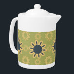 Motif Abstrait noir et jaune rétro<br><div class="desc">Unique et intéressant est ce qui vient à l'esprit quand vous regardez ces fleurs abstraites rétro noir et jaune sur un arrière - plan vert répétant motif. Oh si minimaliste mais étonnant vient à l'esprit aussi. Ce motif floral abstrait classique se traduit parfaitement à la fois par des objets de...</div>