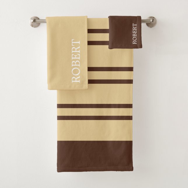 Motif Abstrait Personnalisé Beige & Marron (En situation)