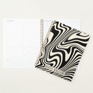 Motif Abstrait Retro Black Swirl