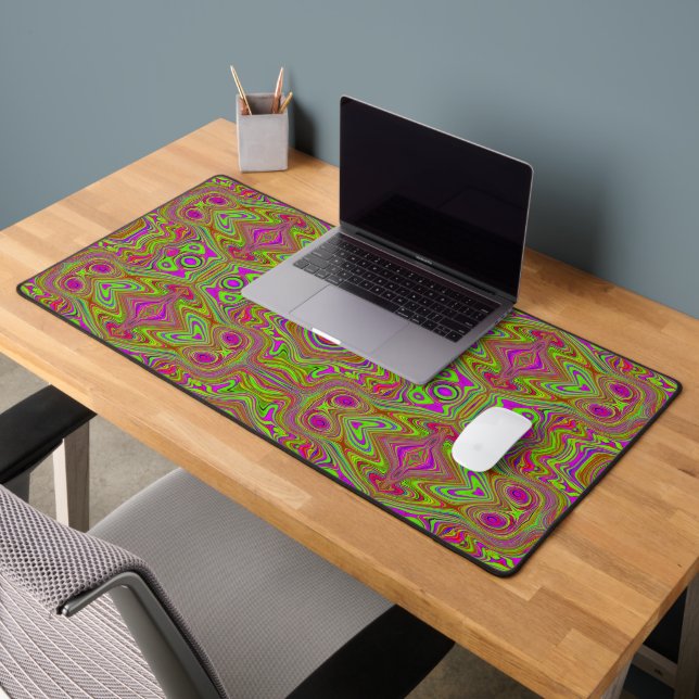 Motif Abstrait Rétro Chartreuse Magenta Psychédéli (Bureau 2)
