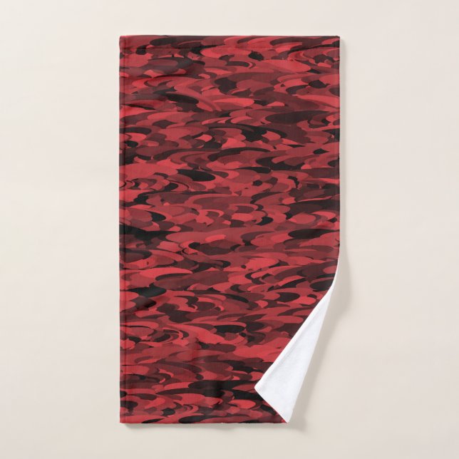 Motif Abstrait Rouge Noir (Serviette à main)