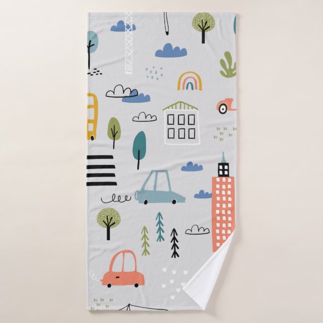 motif Abstrait sans soudure avec la ville des (Serviette de bain)