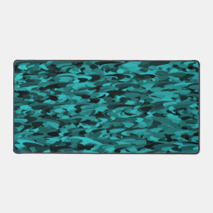Motif Abstrait Sarcelle Noir