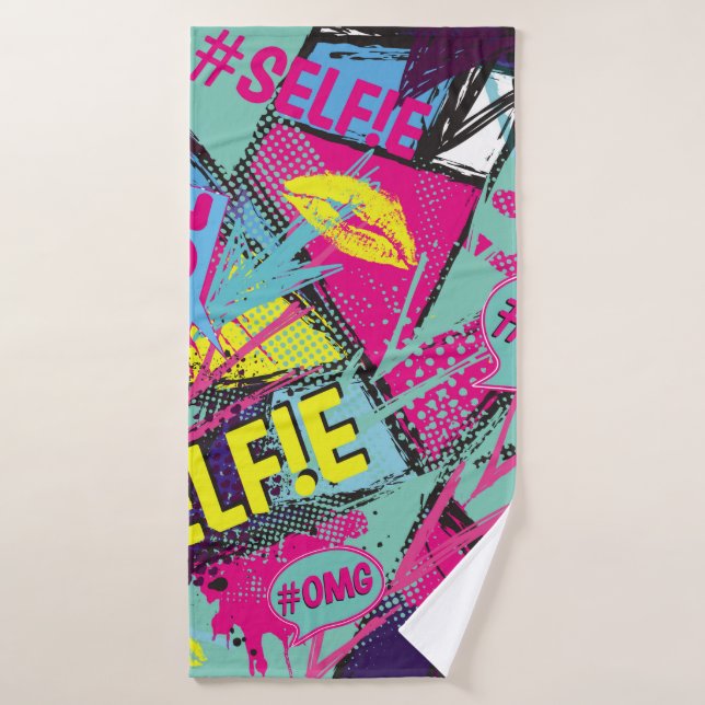 motif Abstrait transparent avec bande dessinée Pop (Serviette de bain)