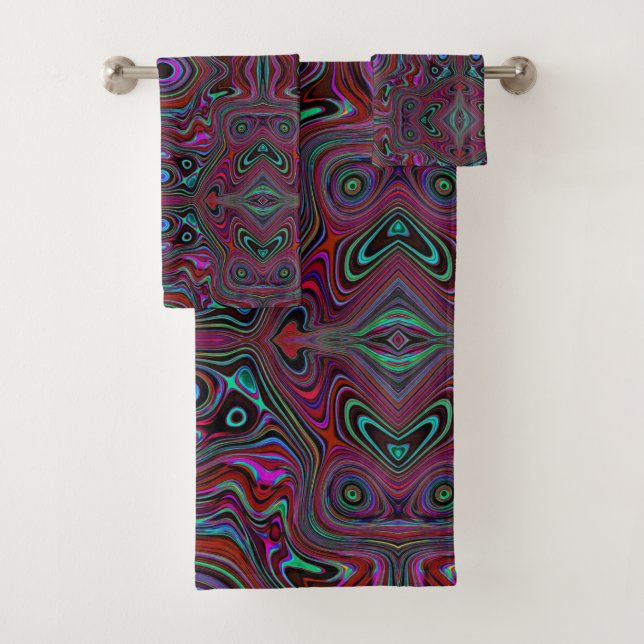 Motif Abstrait Vert Mousse de Mer et Magenta Tripa (En situation)