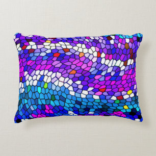 Motif Accent Coussin en mosaïque rose violet