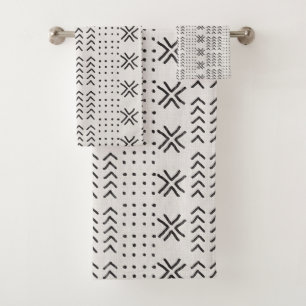 Motif africain de la nappe blanche noire moderne