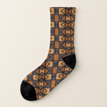 Motif africain de style dans ocre, noir, blanc