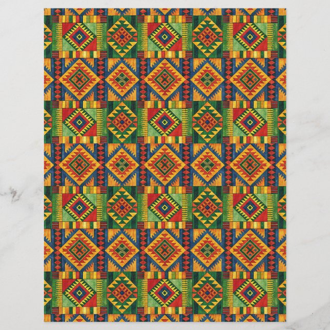 Motif Africain Kente double face papier de dépôt (Devant)
