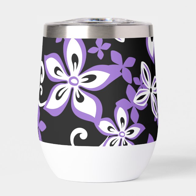 MOTIF ALOHA HAWAII EN NOIR/POURPLE (Avant)