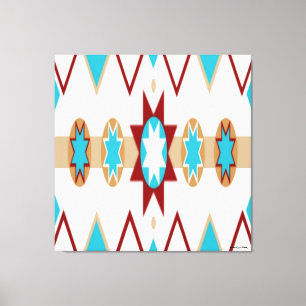 Motif amérindien en toile étirée