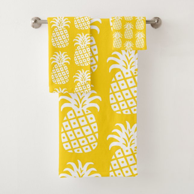 Motif ananas jaune et blanc (En situation)