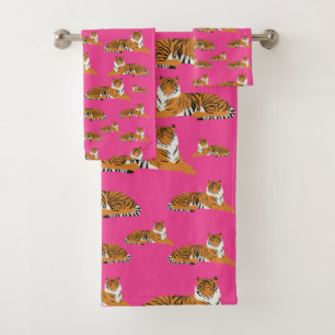 Motif animal du tigre de la jungle rose orange