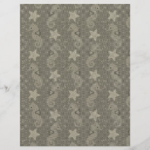 Motif Antique Seahorse Et Starfish