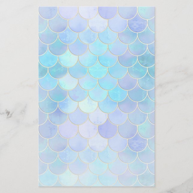 Motif Aqua Pearlescent & Gold Mermaid (Devant)