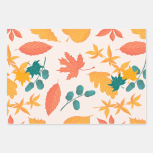 Motif aquarelle de feuilles d'automne tombantes 