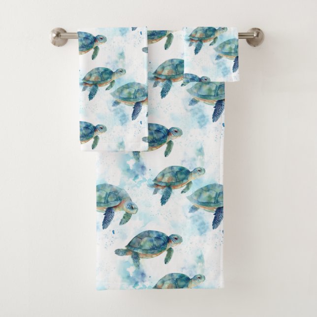 Motif aquarelle de tortues (En situation)