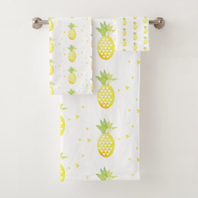 Motif aquarelle tropical sucré ananas d'été (En situation)