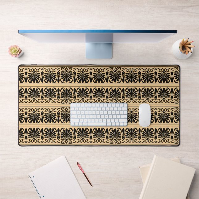 Motif Arabesque Méditerranéen Grec Brun (Bureau 1)