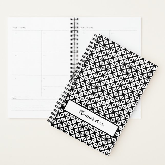 Motif arabesque symétrique noir et blanc gras (Devant avec enveloppe)