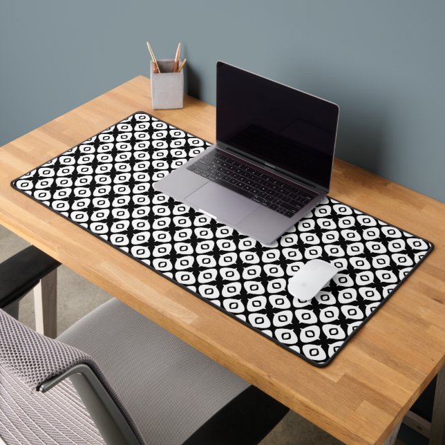 Motif arabesque symétrique noir et blanc gras (Bureau 2)