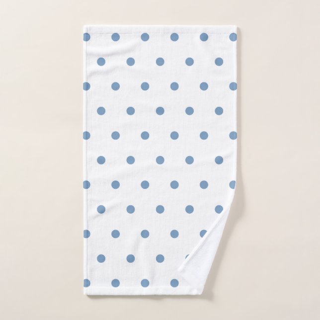Motif Arrière - plan blanc Pois bleu douillet (Serviette à main)