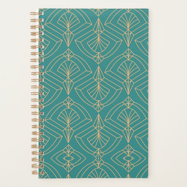 Motif Art Déco avec des formes géométriques dorées (Devant)