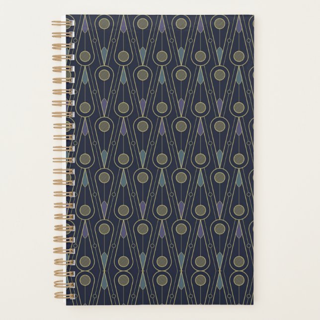 Motif Art Déco avec des formes géométriques en or (Devant)