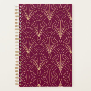 Motif Art Déco avec éventails géométriques dorés