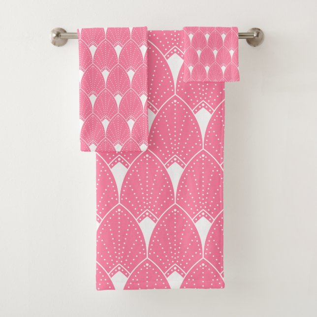 Motif Art déco blanc 2on arrière - plan rose (En situation)