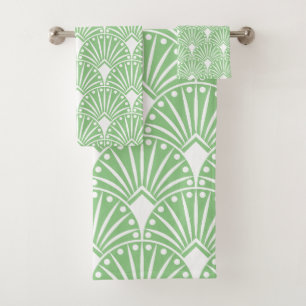 Motif Art déco blanc sur arrière - plan vert clair
