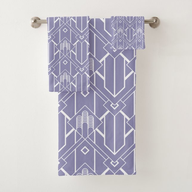 Motif Art déco blanc violet (En situation)