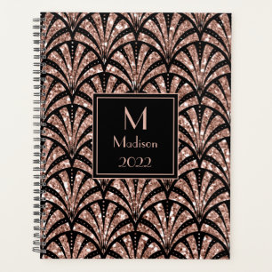 Motif Art Déco en paillettes de rose gold 