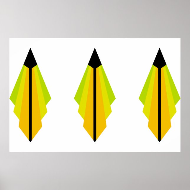 Motif Art déco en Poster Jaune et Lime (Devant)
