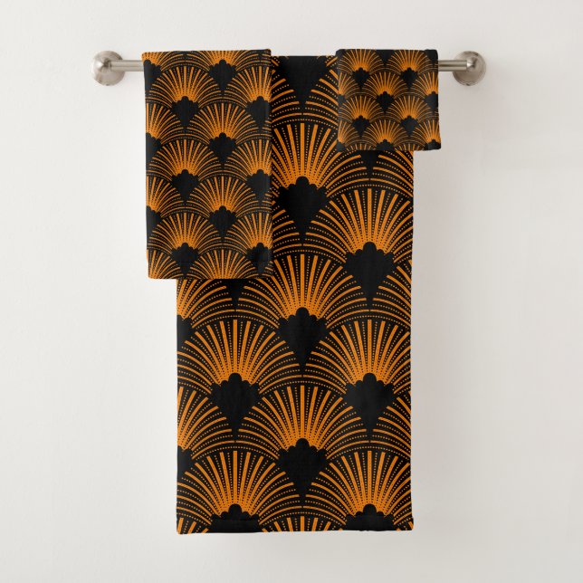 Motif art déco orange et noir (En situation)