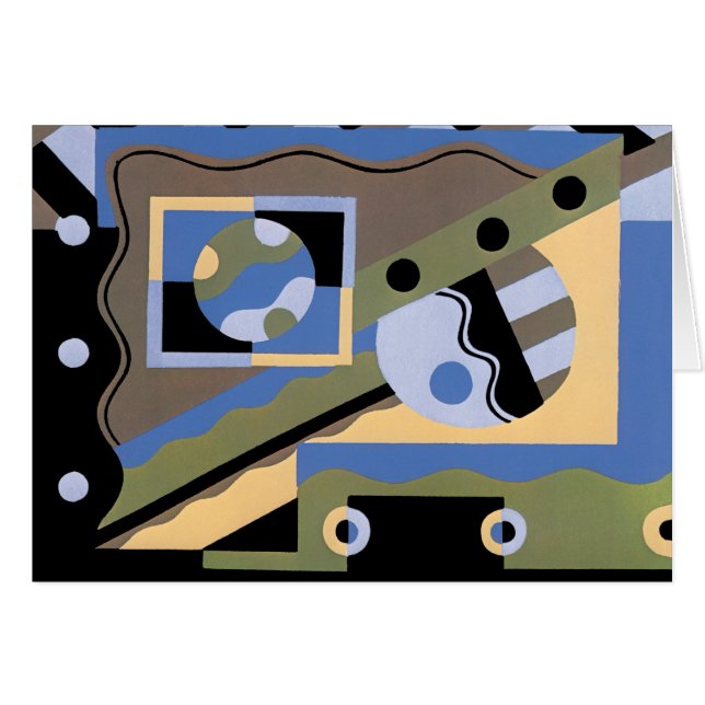 Motif Art Déco vintage Jazz Cubisme Pochoir (Devant horizontal)