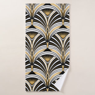 Motif Art déco. Vintage or noir noir noir dos