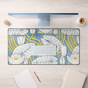 Motif Art Nouveau de nénuphar vert sauge