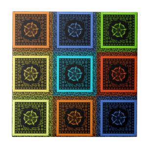 Motif artistique à carreaux multicolores charmant