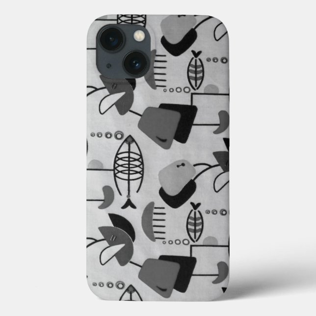 Motif atomique noir et blanc iPhone 6 Coque (Verso)