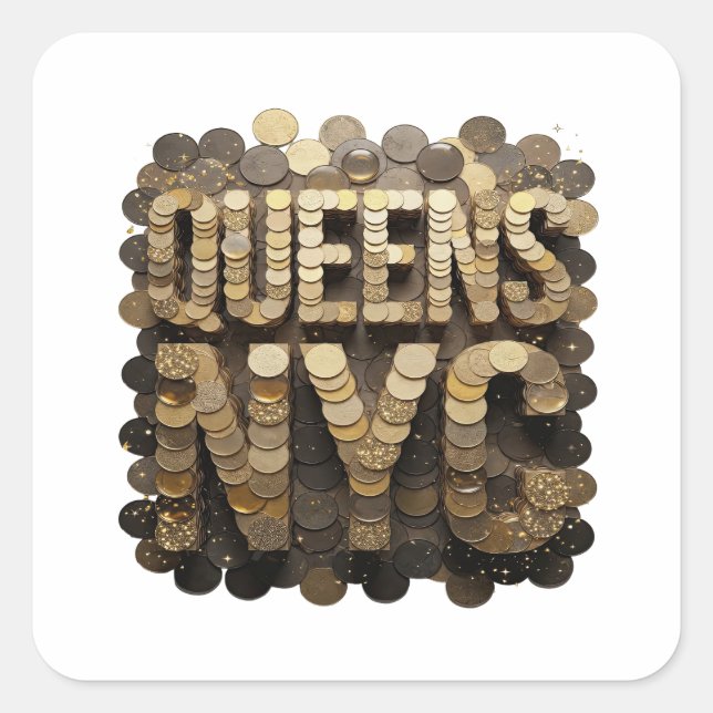 Motif autocollant Cool Gold QUEENS NYC (Devant)