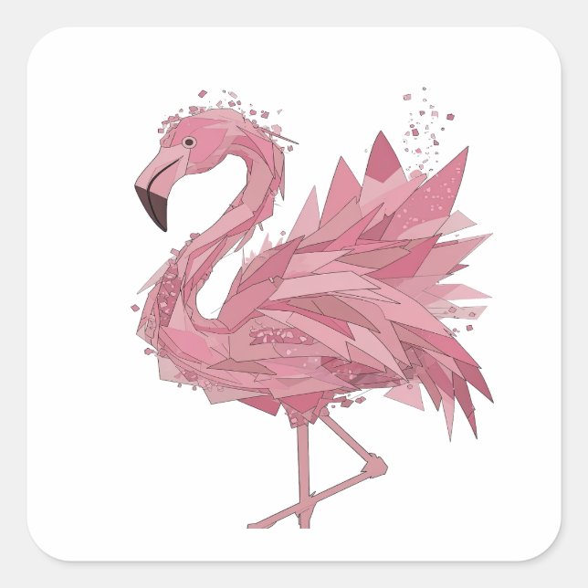 Motif autocollant FLAMINGO rose dynamique (Devant)